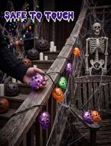 Abeja Halloween Skull String Lights Outdoor, 8.5FT 10 LED Ghost Head Lights