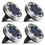 btfarm 4 Pack Solar Lights Outdoor Waterproof, 8 LED Solar Ground Lights