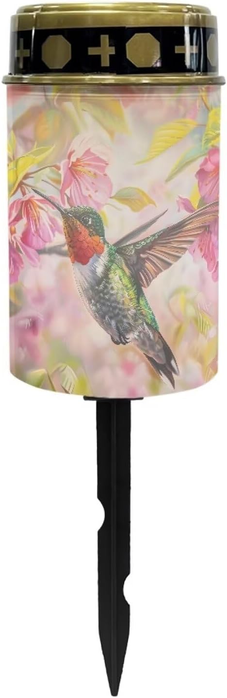 Hummingbird Solar Garden Light Waterproof Solar Lights for Outdoor Easy Fixed Solar Light Cemetery Light for Grave Home Decor Landscape Solar Light