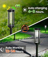 Solar Driveway Lights, 4 Pack, Cool White, Geometric Shade, IP65