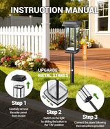 Solar Pathway Lights Outdoor, 4 Pack Upgraded Solar Garden Lights Solar Powered, Solar Lights Outdoor Waterproof IP65, 15 Hours Outdoor Solar Lights for Yard Patio Landscape Walkway Driveway Decor