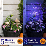 GIGALUMI 2 Pack Solar Firework Lights Outdoor, Halloween Decor, Purple