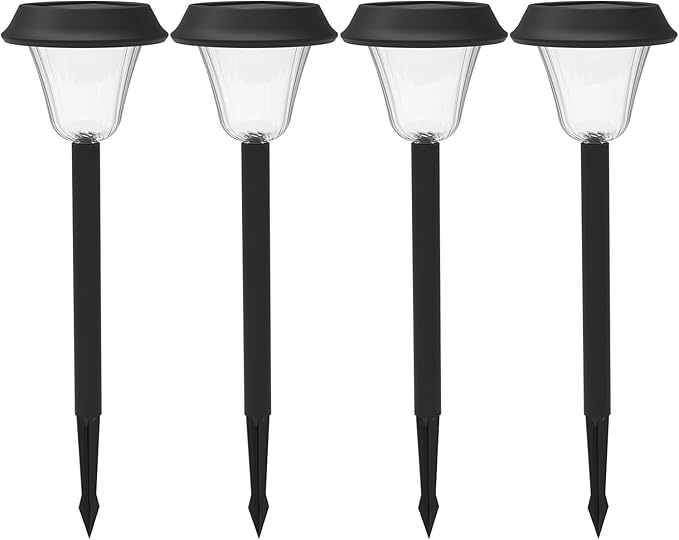 4 Pack Bright Solar Pathway Lights Outdoor, Waterproof LED Solar Garden Lights - Auto On/Off Decorative Landscape Lighting for Yard, Patio, Walkway, Planter, Outside Decor