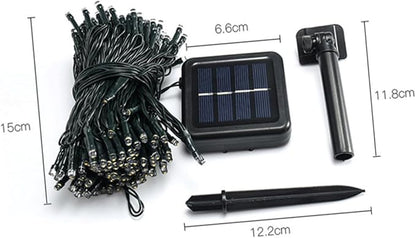2 Sets LED Solar String Lights Outdoor Decorative Lighting for Garden Patio Xmas Tree Party Decor Weatherproof