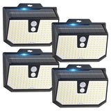 Brightever 4-Pack Solar Lights Outdoor Motion Sensor, Super Bright Outdoor Solar Lights Waterproof, 3 Lighting Modes Security Wall Lighting for Outside House, Pathway, Garden, Walking Dog, Fence