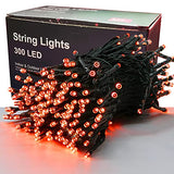 300 LED Halloween Lights, 98.5FT Halloween String Lights with 8 Lighting Modes, Waterproof & Connectable Mini Light, Plug in for Indoor Outdoor Holiday Christmas Party Bedroom Decorations (Orange)