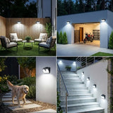 Brightever Solar Lights Outdoor Motion Sensor, 6 Packs Super Bright Solar Fence Lights with 3 Lighting Modes, Solar Powered Security Wall Lights Waterproof for Outside, Yard, Pathway, Garden, Deck