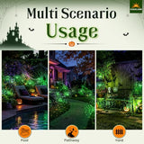 GIGALUMI 2 Pack Solar Firework Lights Outdoor, Halloween Decor, Green
