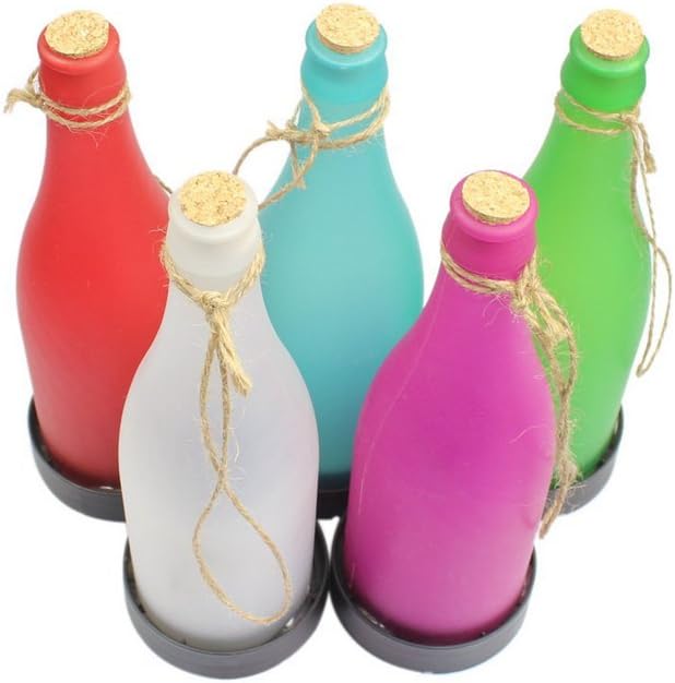 Solar Bottle Light Lamp Solar Powered Wine Bottle Lights Hanging Wine Bottle Landscape Lights for Outdoor Garden Yard Lawn Party Courtyard Patio,Pack of 5