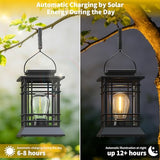 Solar Lanterns Outdoor Waterproof, Hanging Solar Lights for Outside 4 Pack
