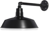 14in. Satin Black Outdoor Gooseneck Barn Light Fixture with 13in. Long Extension Arm - Wall Sconce Farmhouse | Lumora