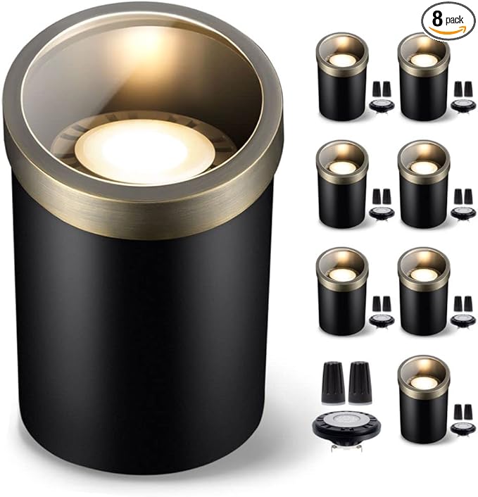 Gardenreet Low Voltage Brass Well Lights - LED 12V Weatherproof In-Ground Replaceable Bulb - Outdoor Path Light | Lumora