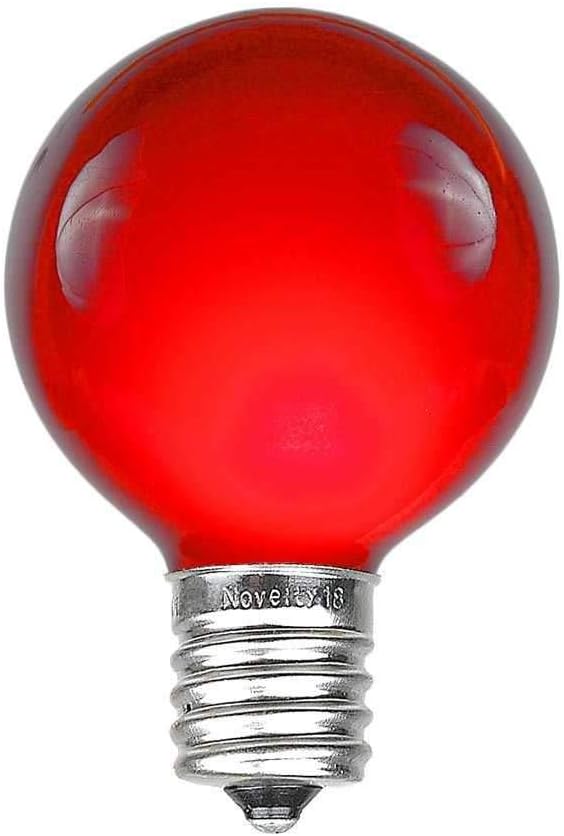 100 Foot G50 Outdoor Patio String Lights with 125 Red Globe Bulbs – Indoor Outdoor String Lights – Market Bistro | Lumora