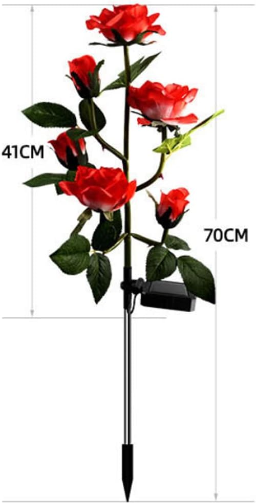 Aolyty Solar Garden Lights Outdoor, Solar Powered Stake Flower Light, IP65 Waterproof Solar Decorative Rose Flowers Lights for Patio Pathway Yard Lawn Decor (Blue, 6 Rose)