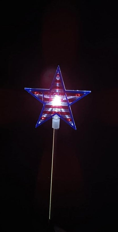 Starry Illuminate 2 PCS Solar Color Changing Style Garden Stake Light Pathway Stake Light (Star Flag)
