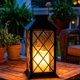 14'' Large Tempered Glass Solar Lanterns Outdoor Waterproof