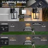 Motion Sensor Porch Light, Dusk to Dawn Outdoor Wall Light, Black, 1 Pack