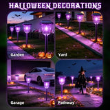 16Pack Purple Solar Halloween Lights outdoor, Pathway Halloween Decorations