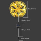 Solar Garden Lights Outdoor Waterproof Decorative, 2-Pack 19LED Warm White Fairy Light 8 Modes, Solar Firework | Lumora
