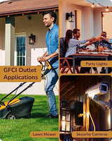 EDISHINE Motion Sensor Dusk to Dawn Outdoor Wall Lights with GFCI Outlet