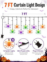 Abeja Spider String Lights, 7FT Halloween Spider Decorations Light