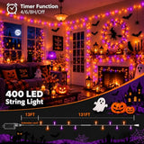 400LED 144FT Smart Color Changing Halloween String Lights RGB App & Remote