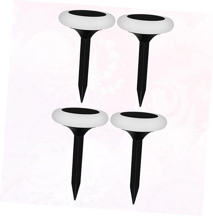 4pcs Solar Ground Plug Lights RGB Colorful Outdoor Solar Pathway Lamps for Garden Lawn Driveway Landscape Easy Installation Energy Saving for Patio and Park Decor