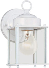 Sea Gull Lighting 8592-15 New Castle One-Light Outdoor Wall Lantern with Clear Glass Panels, White Finish | Lumora