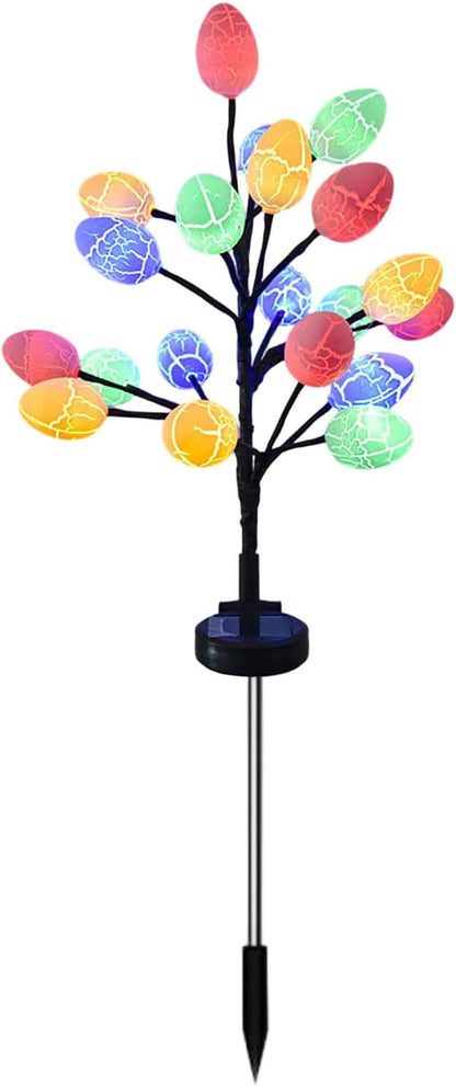 Solar Easter Egg Lights, Colorful Garden Swaying Firefly Light Outdoor Easter Lights Waterproof Solar Stake Light for Pathway Landscape Lawn Yard Porch Patio Spring Easter Decoration (L)