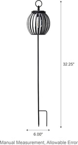Glitzhome 32.25" H Solar Pathway Lights Outdoor, Solar Metal Pathway Lantern with Shepherd Hook for Path Patio Yard | Lumora