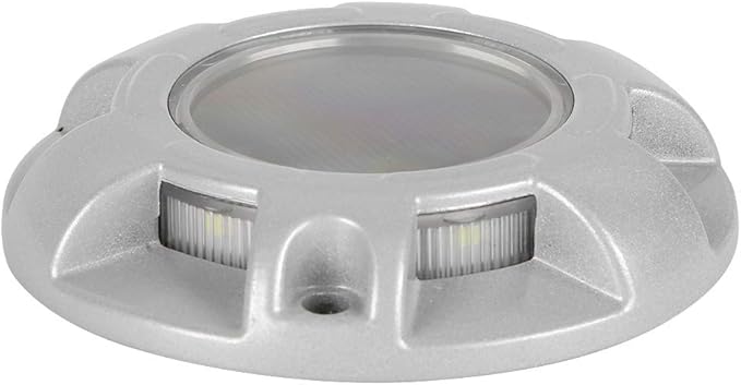 Keenso Solar Powered LED Road Ground Lights, Deck Pathway Marker Stud Light for Outdoor Driveway Safety