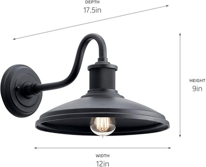 KICHLER Allenbury 12" 1 Light Outdoor Wall Light with Textured Black