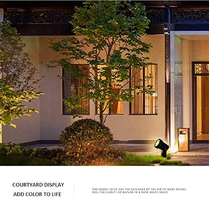 BACKLIGHT Outdoor Landscape LED Lighting 12W Waterproof Garden Lights COB Led Spotlights with Spiked Stand 120V for Lawn Decorative Lamp US 3- Plug 3000K Warm White(2Pack)