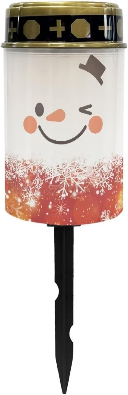 Pseaysky Cute Snowman Solar Stake Lights - Waterproof Guardian Driveway Markers & Walkway Lights - Sympathy Remembrance Memorial Gift for Grave Ornaments & Garden Decor