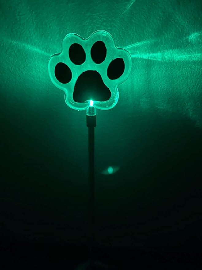 Solar Garden Stake Lights with Color Changing LED or Regular White LED Landscape Path Lights (Set of 2) (Dog Paw) | Lumora