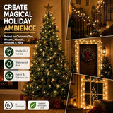 TW SHINE Warm White Christmas Lights Outdoor, 20FT 100 Count Incandescent Christmas Light Indoor, Waterproof Christmas Tree String Lights for Xmas Decorations