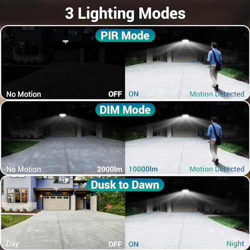 100W LED Security Lights Motion Sensor Outdoor D2D Floodlight Bright Remote