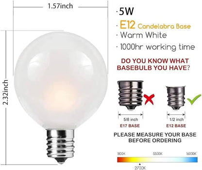 Abeja 25FT Outdoor String Lights, G40 Globe Patio String Lights with 27 Frosted White Globe Bulbs, Waterproof Connectable Hanging Lights for Outside Backyard Porch Umbrella Bistro Decor, Black Wire