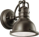 Kichler Hatteras Bay 8" 1 Light Exterior Wall Light with Clear Fresnel Lens Olde Bronze® | Lumora