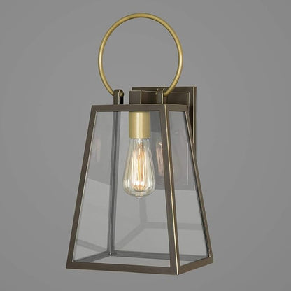 Progress Lighting Barnett Collection 1-Light Clear Glass Farmhouse Outdoor Medium Wall Lantern Light Antique Bronze