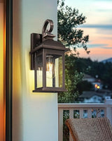 FEMILA 2-Pack Outdoor Wall Sconce Lights Oil Rubbed Bronze, 15" Exterior Outdoor Light Fixtures Wall Mount with Seeded Glass, for Front Porch Patio Garage, 4FD54B-2PK ORB