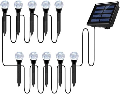Solar Lawn Lights Outdoor 10pcs Warm White Solar Garden Path Lights with Bubble Globe Design Waterproof for Yard and Patio Decoration