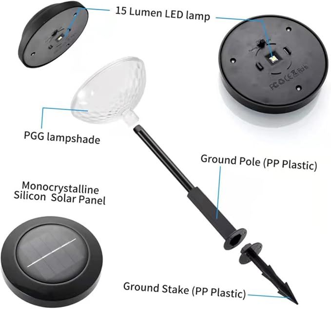BESPORTBLE Outdoor Solar Pathway Lights Led Garden Stake Light Energy-Saving Solar Lamp for Patio Durable Material Long-Lasting Illumination