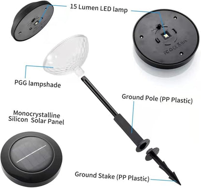 BESPORTBLE Outdoor Solar Pathway Lights Led Garden Stake Light Energy-Saving Solar Lamp for Patio Durable Material Long-Lasting Illumination