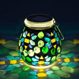 Starsoul Mosaic Solar Lanterns Outdoor Waterproof, Bee Decor Hanging Mosaic Glass Solar Lantern Decorative for Garden Outside Pathway