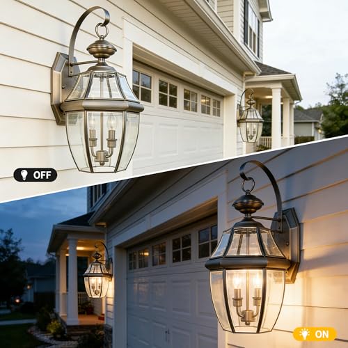 Outdoor Wall Lights, 20" Large Exterior Light, 2-Light Waterproof.