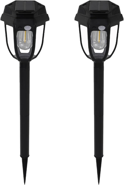 2 Pack Solar Pathway Lights Outdoor, Sensor Light Garden Lights Outdoor Warm White, Waterproof Led Solar Path Lights for Yard, Patio, Landscape, Walkway