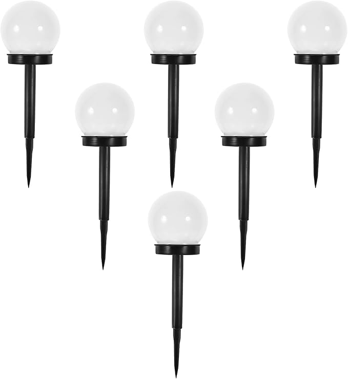 6pcs Solar Lawn Lights Warm Light Waterproof Ground Plug Outdoor Garden Path Courtyard Lighting Fixture