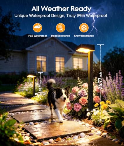 ELECLINK Solar Pathway Lights Outdoor, 8 Pack Garden Lights Solar Powered Path Lights with Focused Beam Lens, 2 Light Modes Waterproof Outdoor Solar Light for Yard Driveway Walkway Landscape