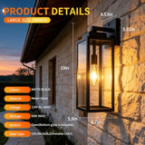 19 Inch Motion Sensor Dawn to Dusk Outdoor Sensor Light Fixture Waterproof Porch Lights Anti-Rust Exterior Wall Mount Light Outdoor Wall Lantern for Patio Front Door Garage